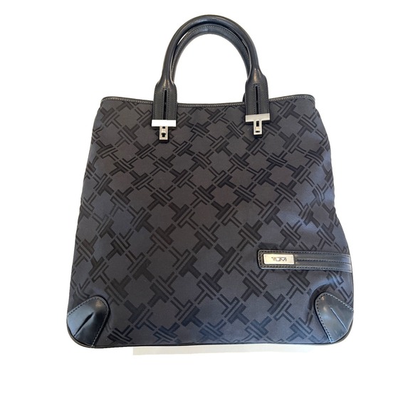 Tumi Handbags - Tumi Sinclair Nina Commuter Black Tote|Bag. Open Top. Coated Nylon. Leather Trim